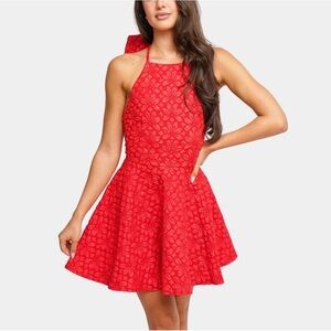 Saylor Revolve Womens XS Red Floral Bow Mini Dress New Cocktail Homecoming